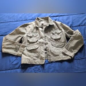 Lucky Brand Olive Green Cargo Jacket For Women. Size Large